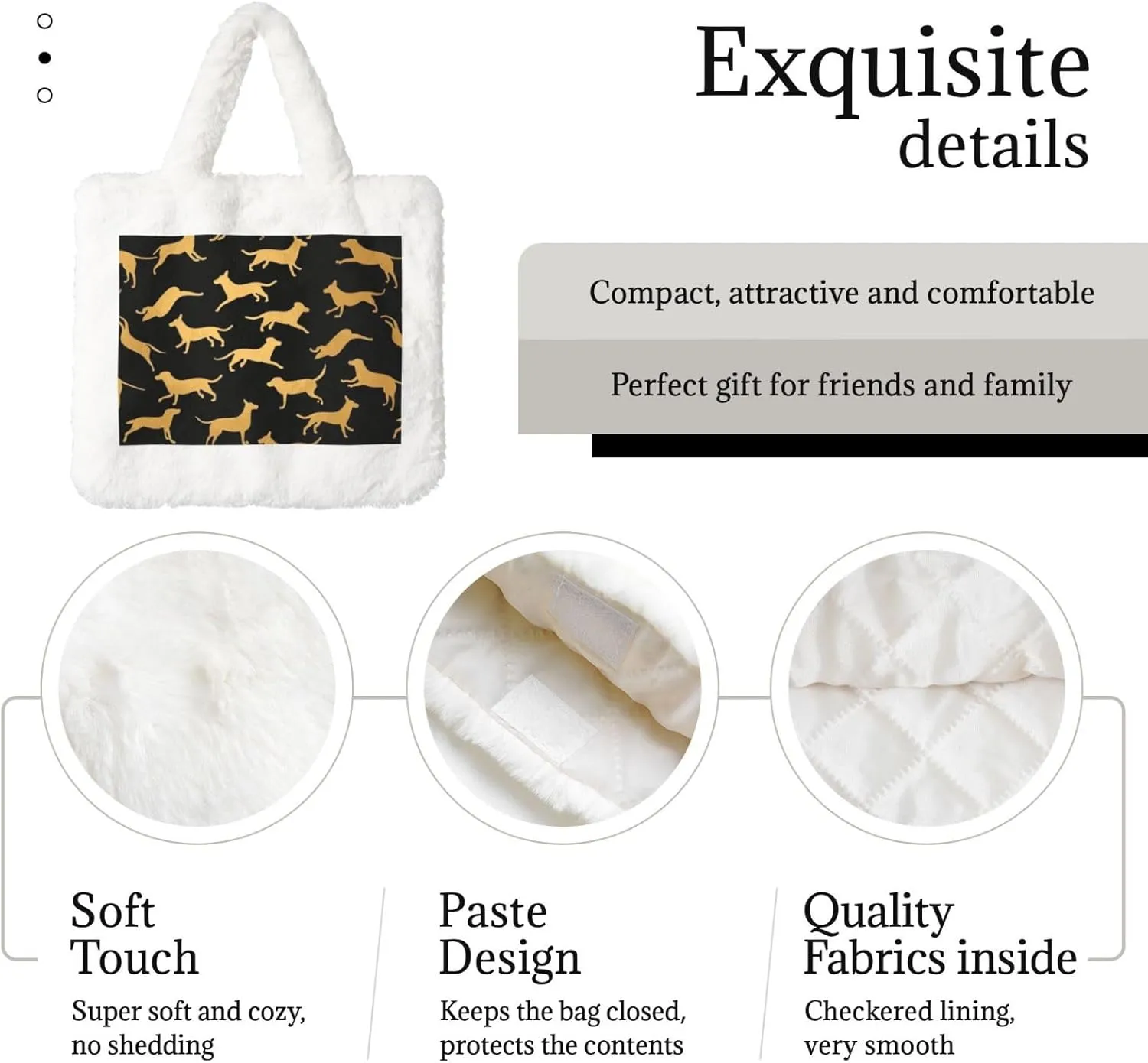 Furry Purse, Fluffy Tote Bag for Women Winter Faux Fur Bag Fuzzy Purse and Handbags