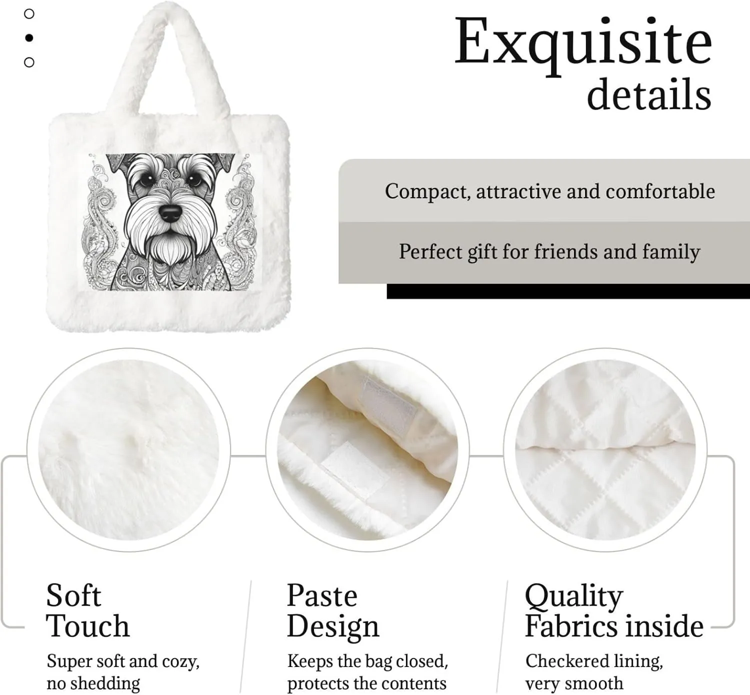 Furry Purse, Fluffy Tote Bag for Women Winter Faux Fur Bag Fuzzy Purse and Handbags