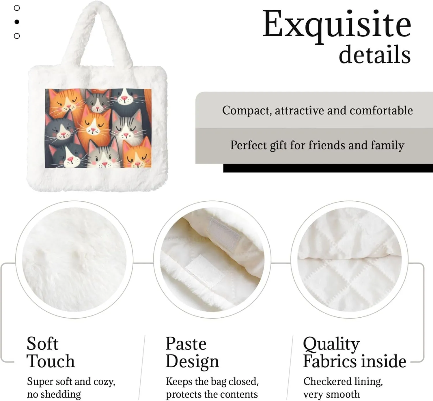 Furry Purse, Fluffy Tote Bag for Women Winter Faux Fur Bag Fuzzy Purse and Handbags
