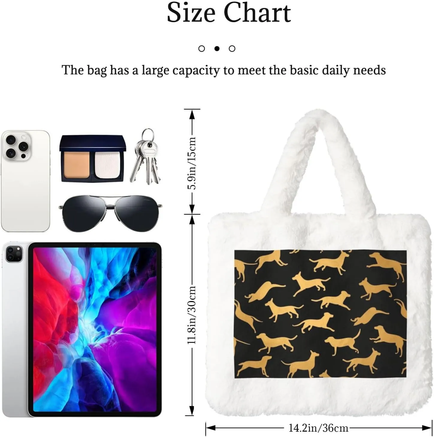 Furry Purse, Fluffy Tote Bag for Women Winter Faux Fur Bag Fuzzy Purse and Handbags