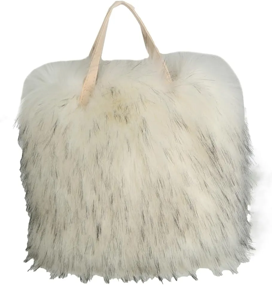 Furry Tote Bag for Women - Y2K Fluffy Shoulder Handbag with Faux Fur Top Handle