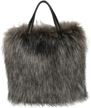 Furry Tote Bag for Women - Y2K Fluffy Shoulder Handbag with Faux Fur Top Handle