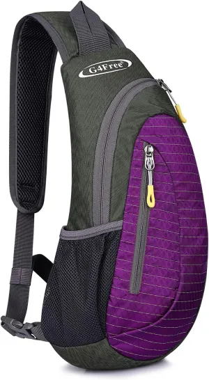 G4Free Sling Bags Men and Women Shoulder Backpack Small Cross Body Chest Sling Backpack Purple