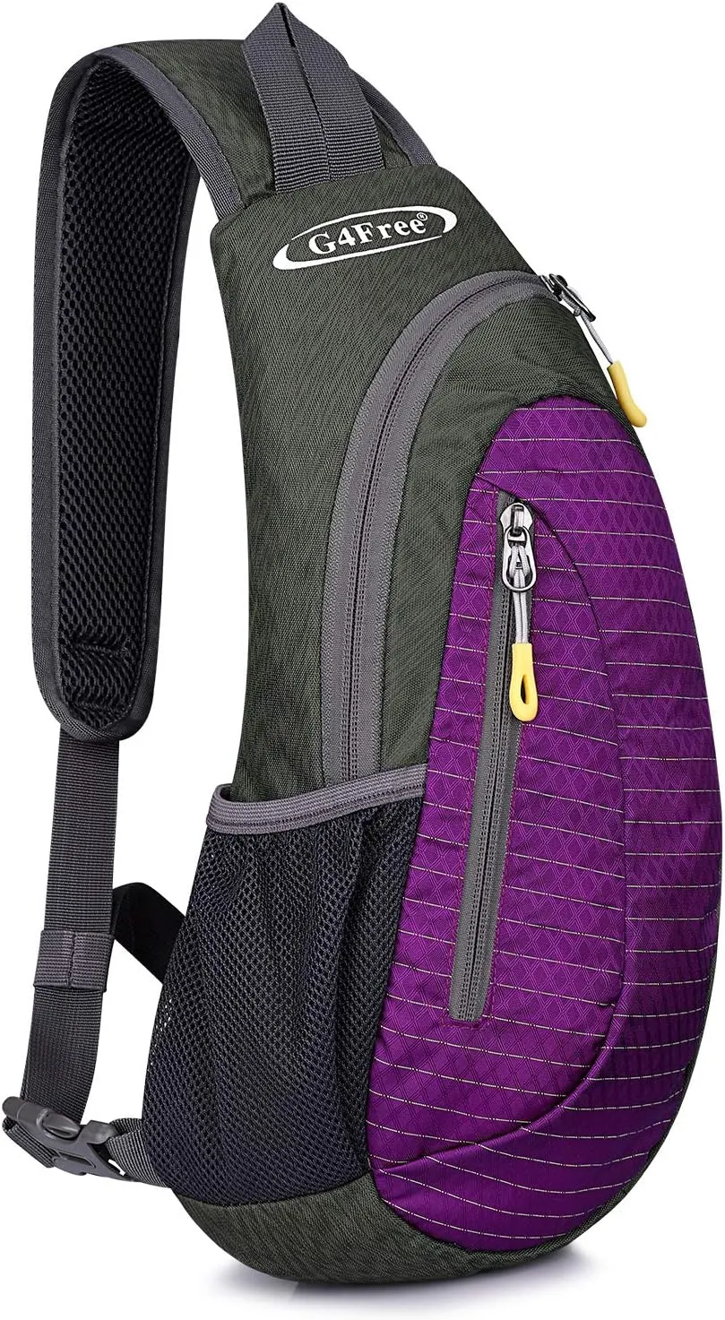 G4Free Sling Bags Men and Women Shoulder Backpack Small Cross Body Chest Sling Backpack Purple