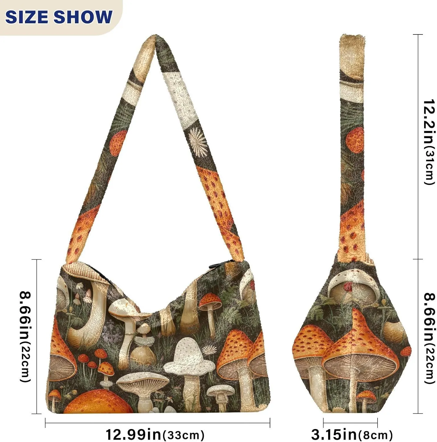 GAIGEO Winter Christmas Forest Deer Shoulder Handbag, Shoulder Bags for Women with Pockets, Autumn Handbags
