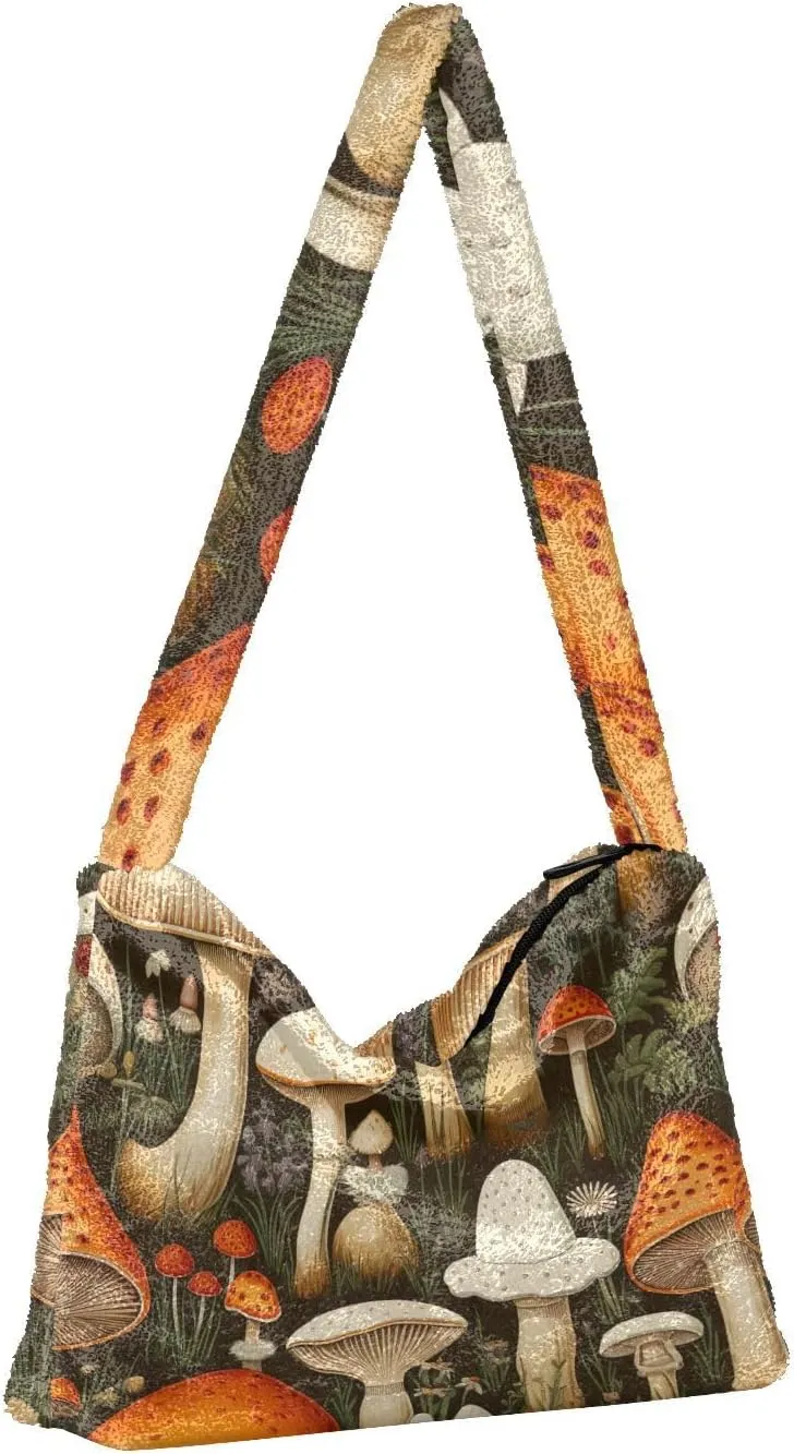 GAIGEO Winter Christmas Forest Deer Shoulder Handbag, Shoulder Bags for Women with Pockets, Autumn Handbags