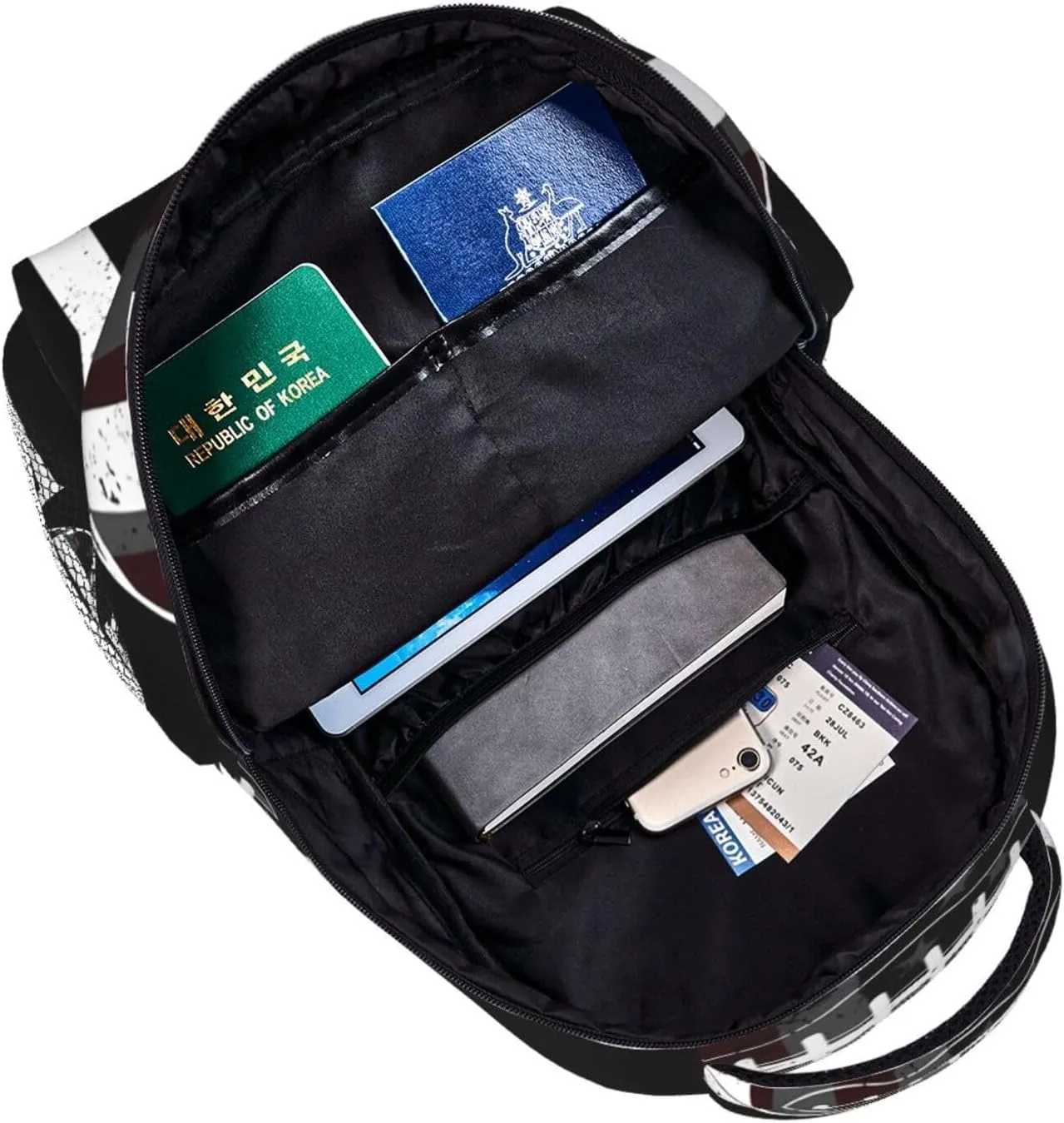 Game Day Football Playoffs Quarterback Touchdown Backpack Casual Laptop Backpack Lightweight Double Shoulder Bag Travel Daypack For Women Men