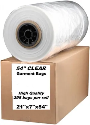 Garment Clear Bags .65 Mil DRY CLEAN LAUNDRY BAGS 32",38",40",44",54",60",72" AVAIL (54"x21"X7")