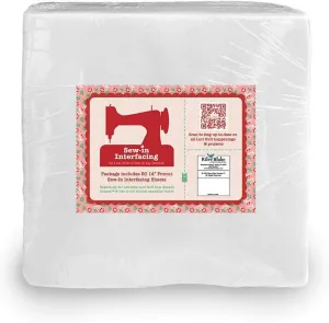Generic Riley Blake 14” Premium Precut Sew-in Interfacing by Lori Holt of Bee in My Bonnet, Lightweight and Breathable, Perfect for Quilts, Garments, Bags, and Home Decor, White