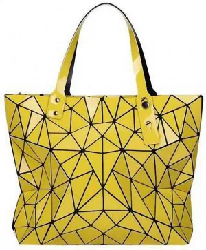Geometric Lattice Top-handle Handbag for Women Matte Tote Purse Handbags Geometry Shoulder Bag