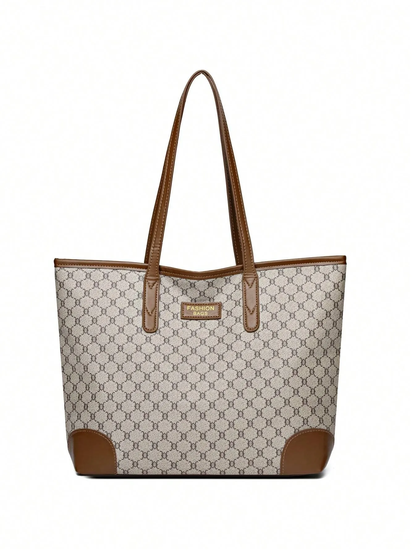 Geometric Pattern Shoulder Tote Bag, Old Money Style Women Bag