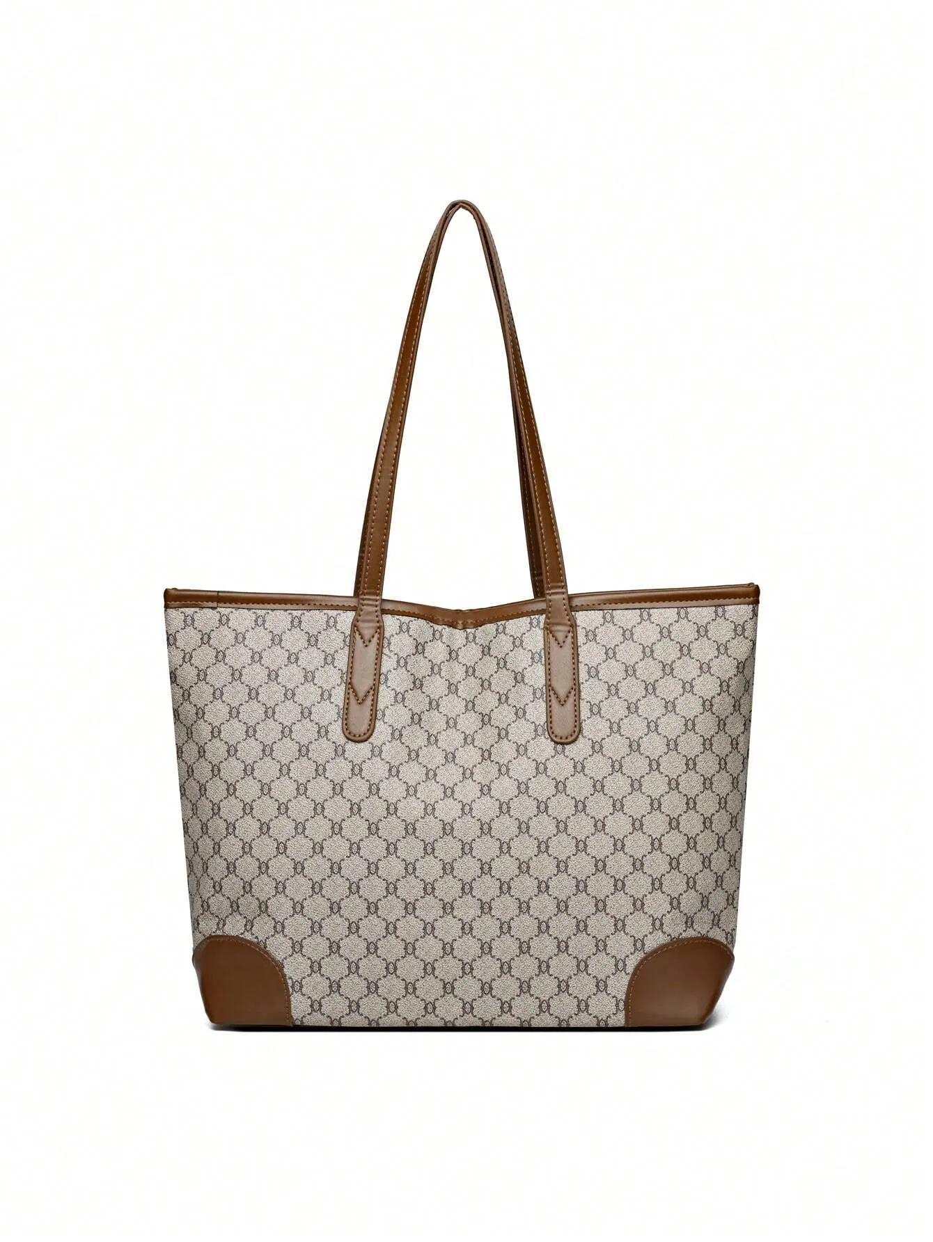 Geometric Pattern Shoulder Tote Bag, Old Money Style Women Bag