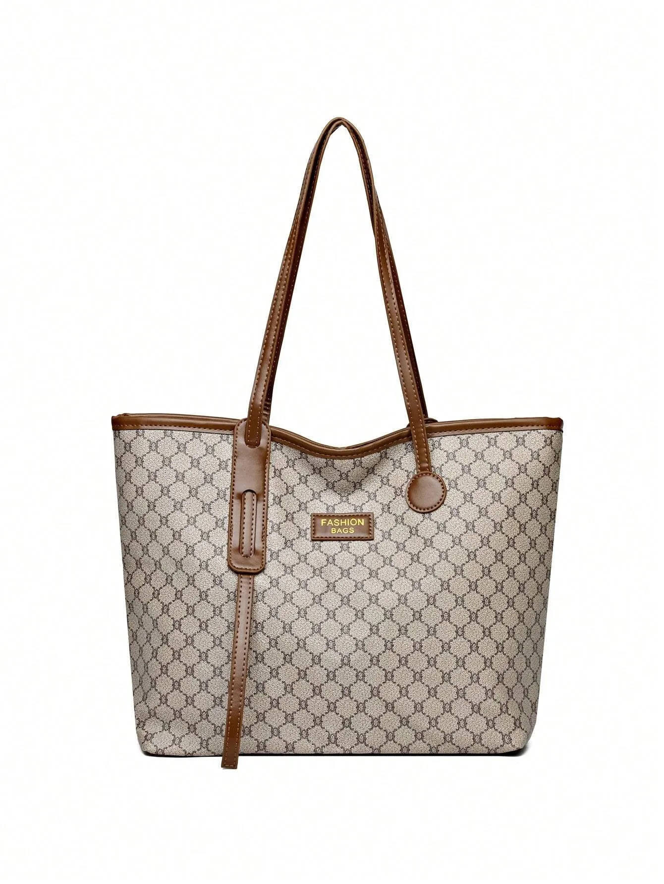 Geometric Pattern Shoulder Tote Bag, Old Money Style Women Bag
