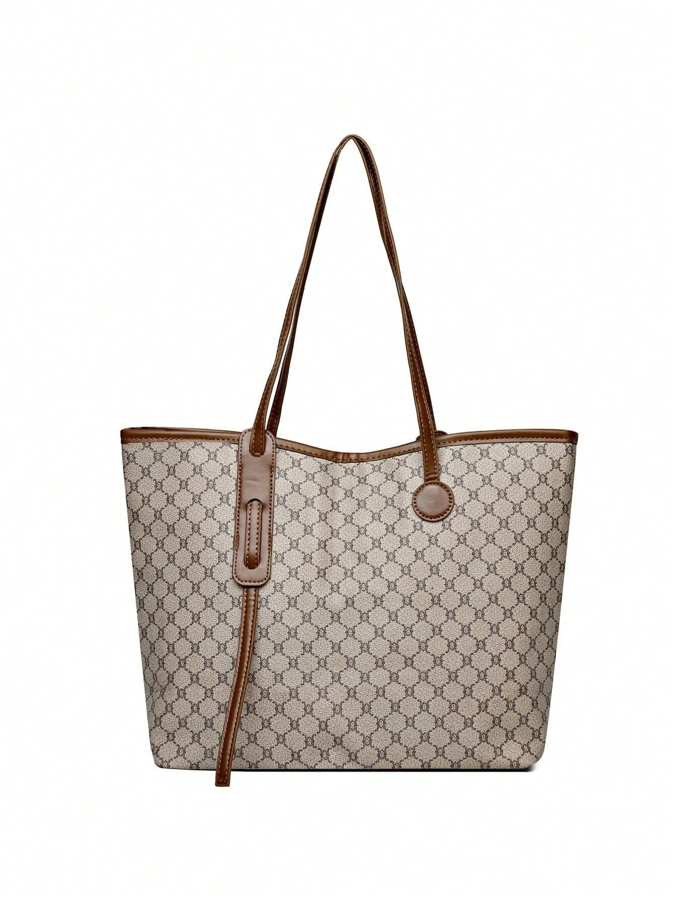 Geometric Pattern Shoulder Tote Bag, Old Money Style Women Bag