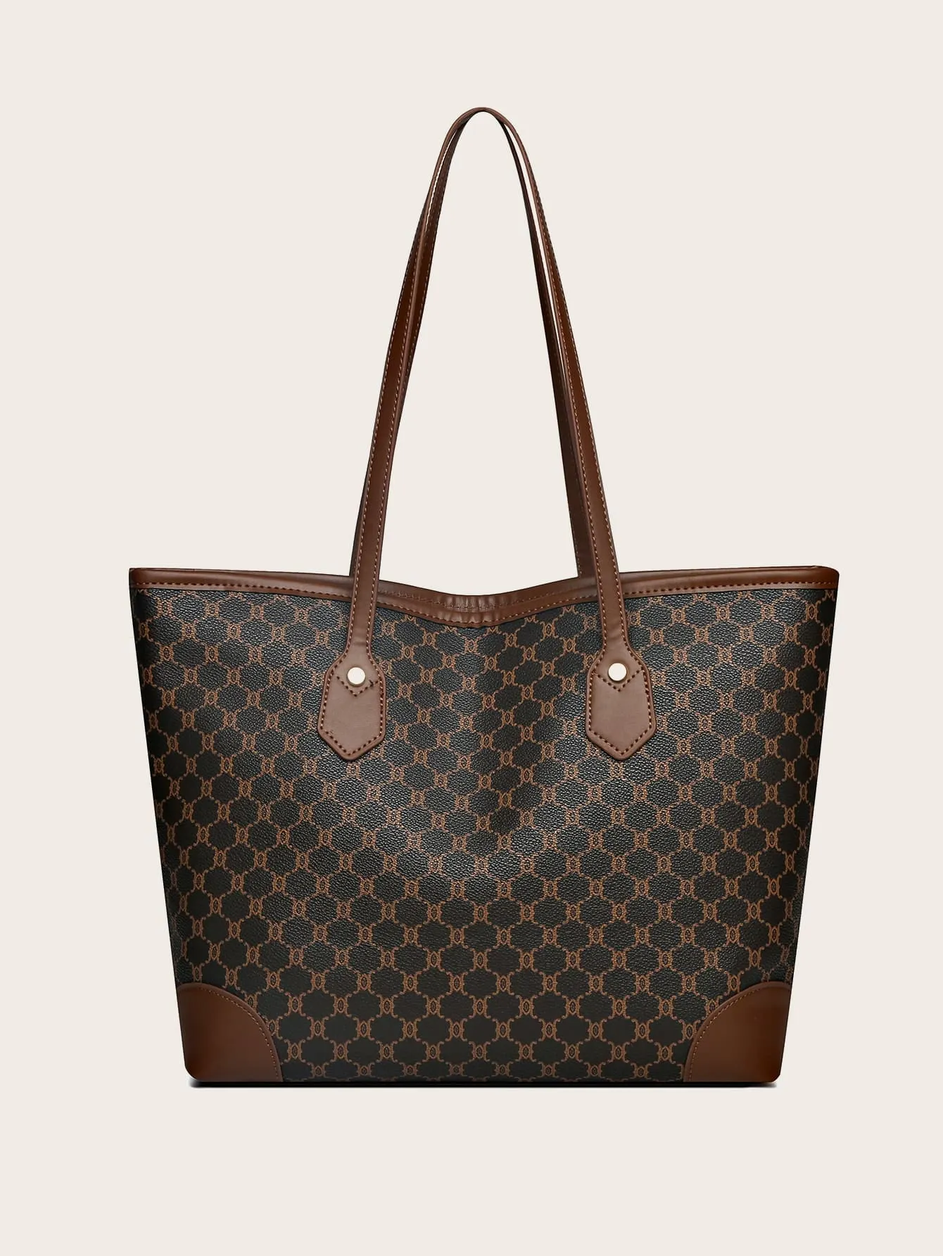 Geometric Pattern Shoulder Tote Bag, Old Money Style Women Bag