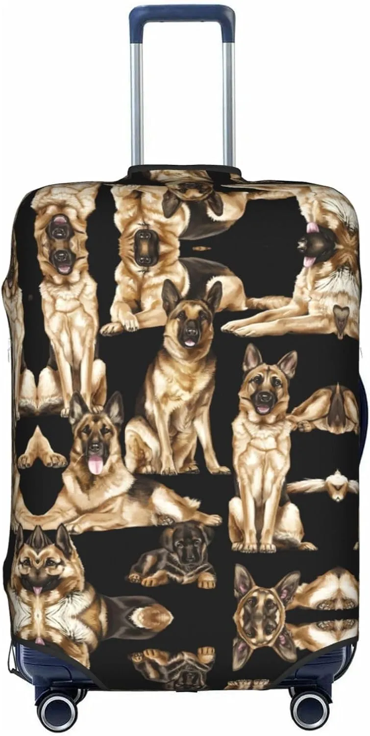 German Shepherd Dog Print Luggage Cover For Suitcases, Elastic Travel Bag For Luggage, Stylish Design