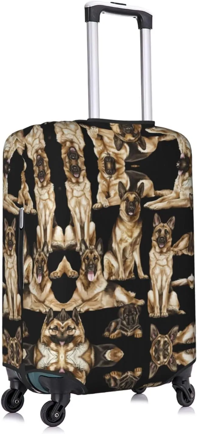 German Shepherd Dog Print Luggage Cover For Suitcases, Elastic Travel Bag For Luggage, Stylish Design