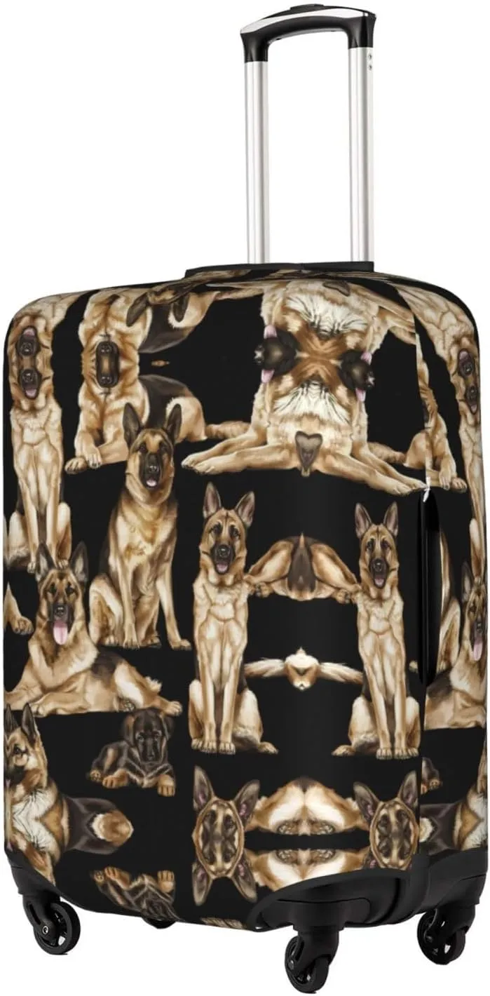 German Shepherd Dog Print Luggage Cover For Suitcases, Elastic Travel Bag For Luggage, Stylish Design