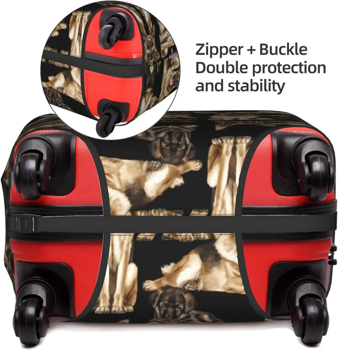 German Shepherd Dog Print Luggage Cover For Suitcases, Elastic Travel Bag For Luggage, Stylish Design