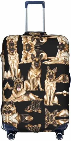 German Shepherd Dog Print Luggage Cover For Suitcases, Elastic Travel Bag For Luggage, Stylish Design