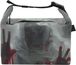 Ghostly Death Skull Bloody Lunch Bag for Women Lunchbag with Shoulder Strap Lunchbox for Work Adult Animal Print Insulated Bag for Work
