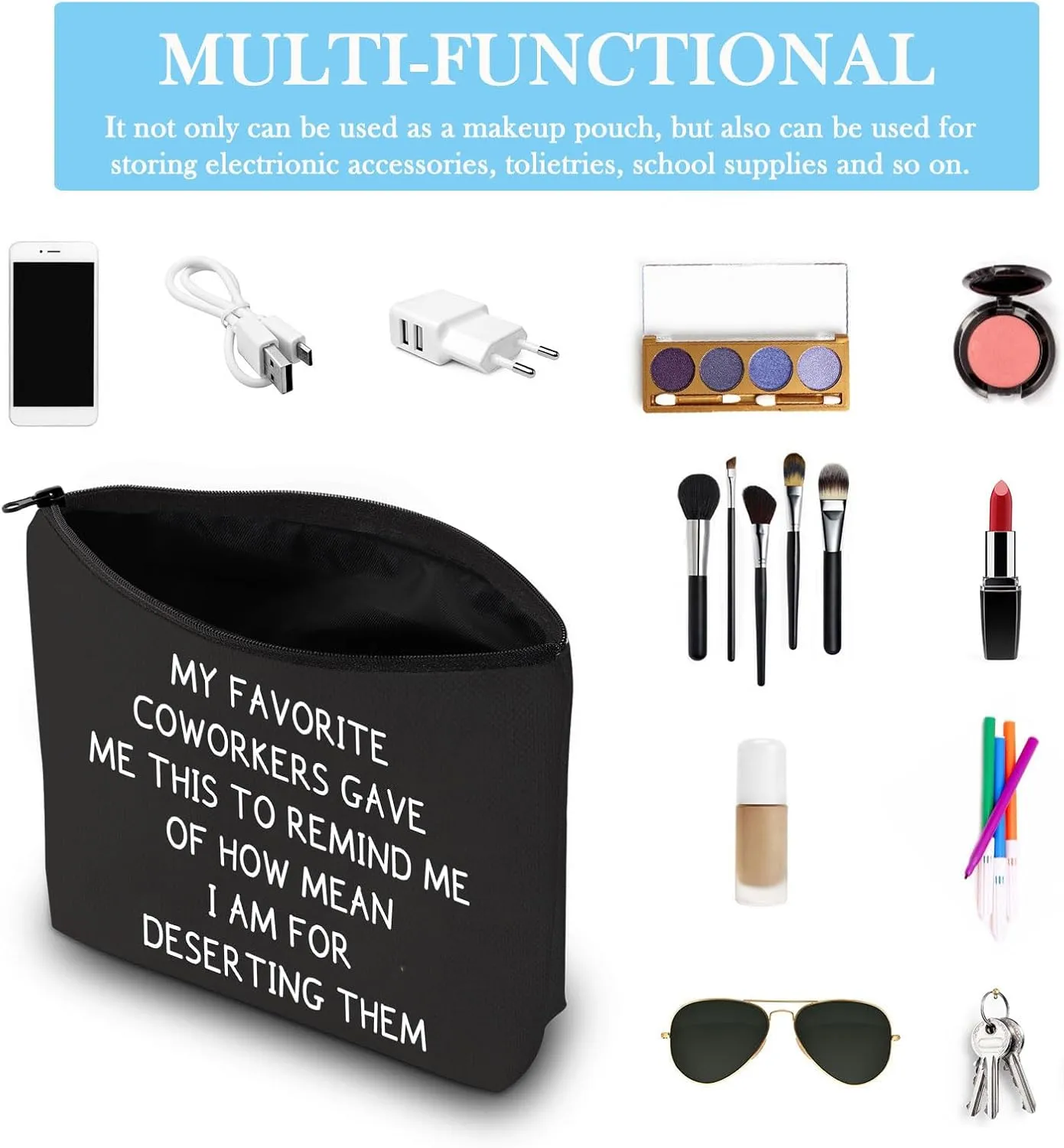 GJTIM Coworker Moving Away Gift Work Friend Leaving Farewell Gift Work Bestie Makeup Bag