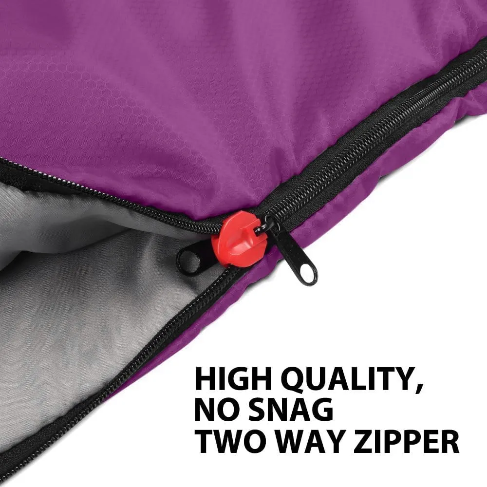 Gold Armour Sleeping Bags for Adults Cold Weather & Warm - Backpacking Camping Sleeping Bag for Kids 10-12, Girls, Boys - Lightweight Compact Camping Essentials Gear Accessories, Right Zipper