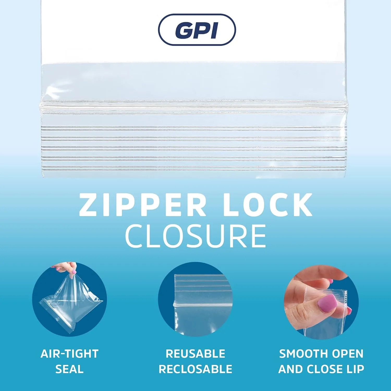 GPI - 3" X 4" - Bulk Pack of 200, 4 Mil Thick, Heavy Duty, Clear Plastic Reclosable Zip Bags, with Write-on White Block for Labeling, Strong & Durable Poly Baggies with Resealable Zipper Top Lock.