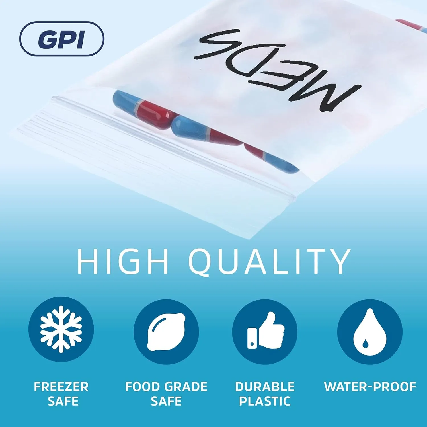 GPI - 3" X 4" - Bulk Pack of 200, 4 Mil Thick, Heavy Duty, Clear Plastic Reclosable Zip Bags, with Write-on White Block for Labeling, Strong & Durable Poly Baggies with Resealable Zipper Top Lock.