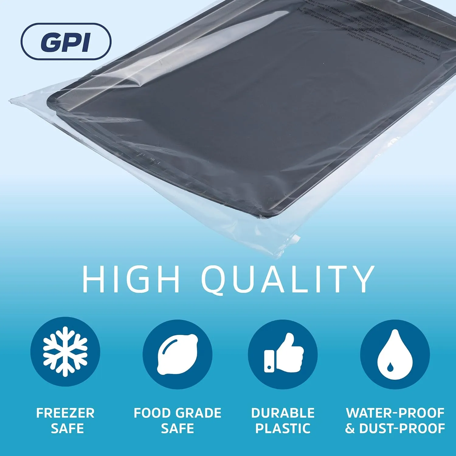 GPI - Case 1000 14" X 20" Clear Self Seal Poly Bags, 1.5 Mil - Resealable Poly bags wWith Adhesive Strip & Suffocation Warning for Packaging T Shirts Clothing, Shipping Supplies with FBA