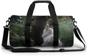 Gray Fur Cat Gym Bag Sport Gym Tote Bag Lightweight Duffle Bag Carry On Weekender Bags for Women Men