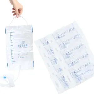 GREAAT 12PCS 1000ml Disposable Enema Bags Transparent Coffee Cleanse Detox Bags with Tube Hose for Women and Men