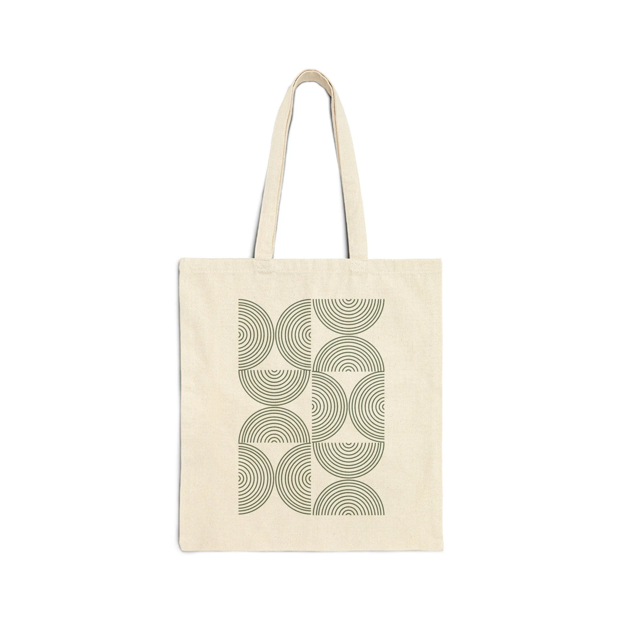 Green Pattern Bauhaus Canvas Tote Bag