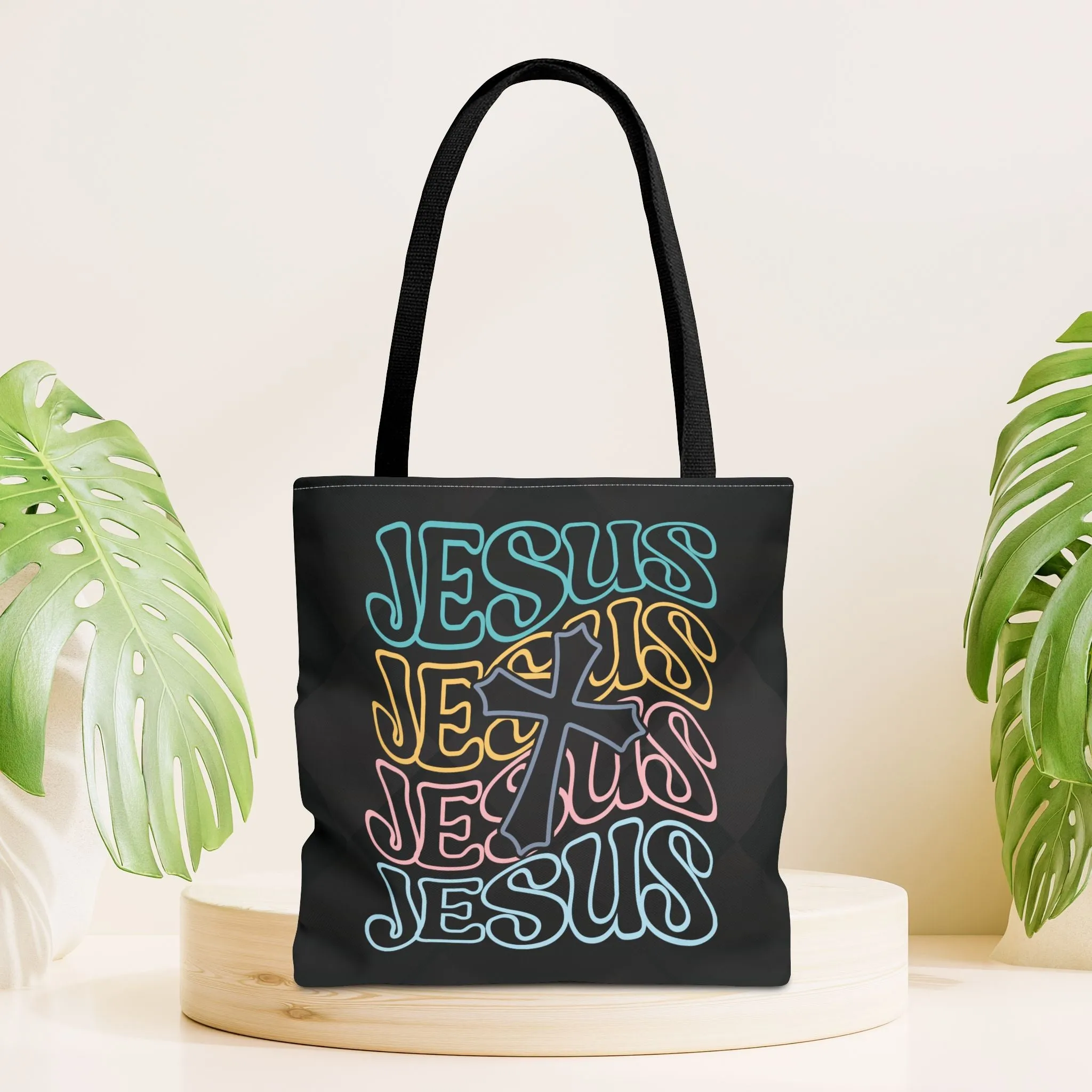 Groovy Jesus Tote Bag - Christian Tote Bag - 16"