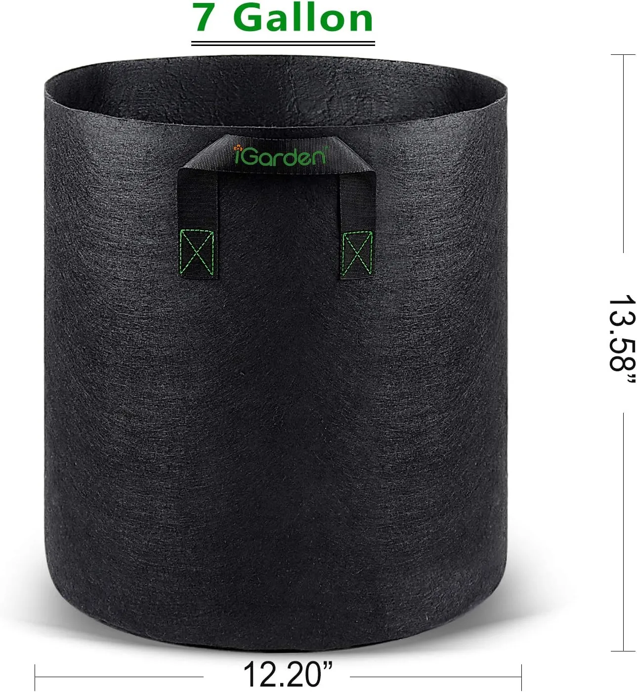 Grow Bags Tall, 7 Gallon Grow Pots 6 Pack with Handles, Heavy Duty 280G Thickened Nonwoven Fabric Plant Bag for Vegetables, Black