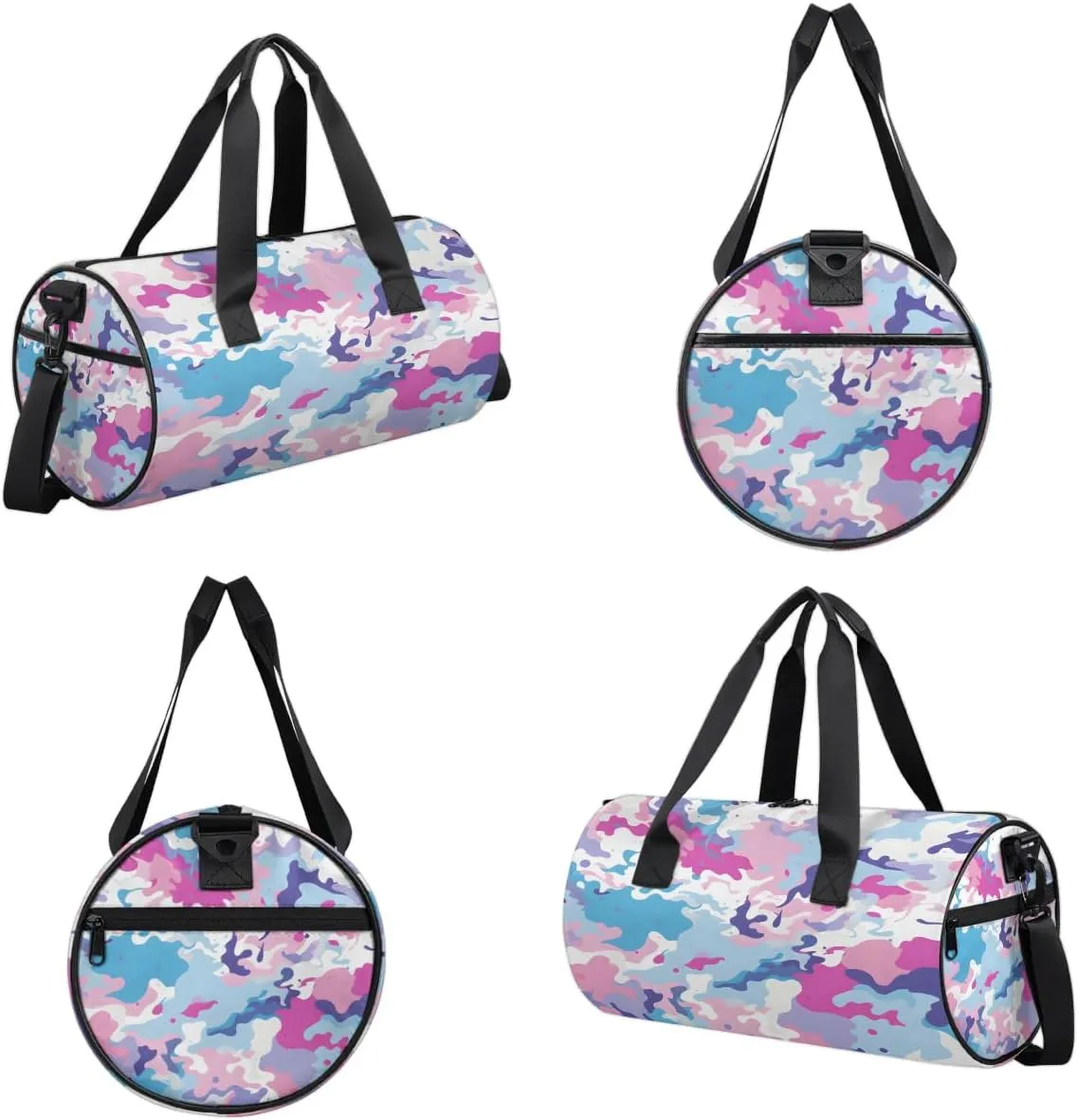 Gym Bags for Men Women Colorful Camo Sports Duffel Bags Carry On Travel Duffle Bag with Detachable Adjustable Shoulder Strap Overnight Weekender Bag