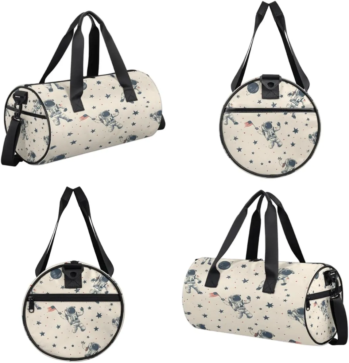 Gym Bags for Men Women Star Astronaut Sports Duffel Bags Carry On Travel Duffle Bag with Detachable Adjustable Shoulder Strap Overnight Weekender Bag