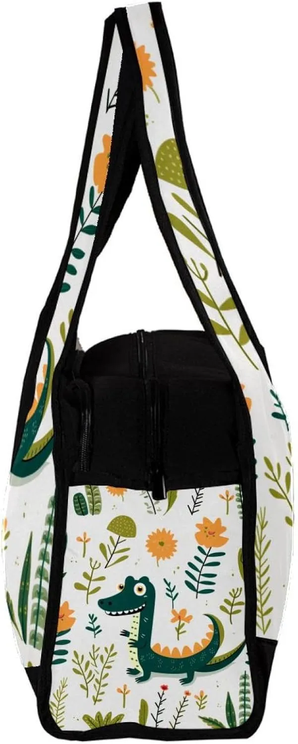 Gym Bags for Men,Travel Duffel Bags for Women,Crocodile Floral Tropical,Workout Bag