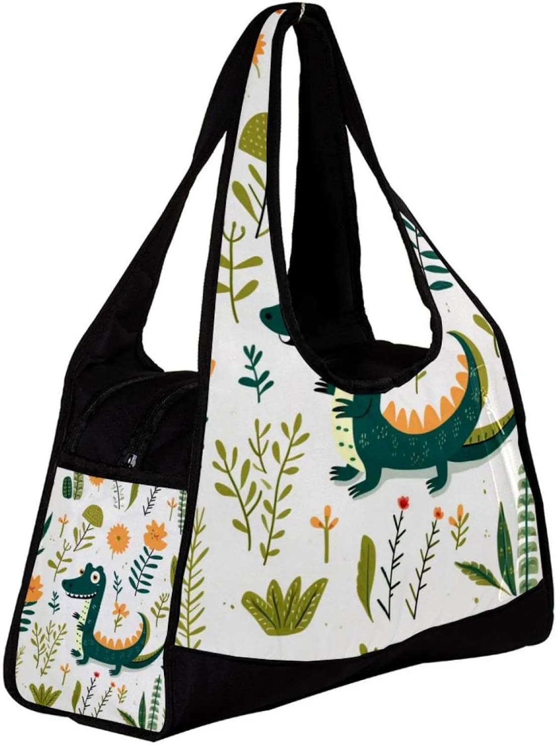 Gym Bags for Men,Travel Duffel Bags for Women,Crocodile Floral Tropical,Workout Bag
