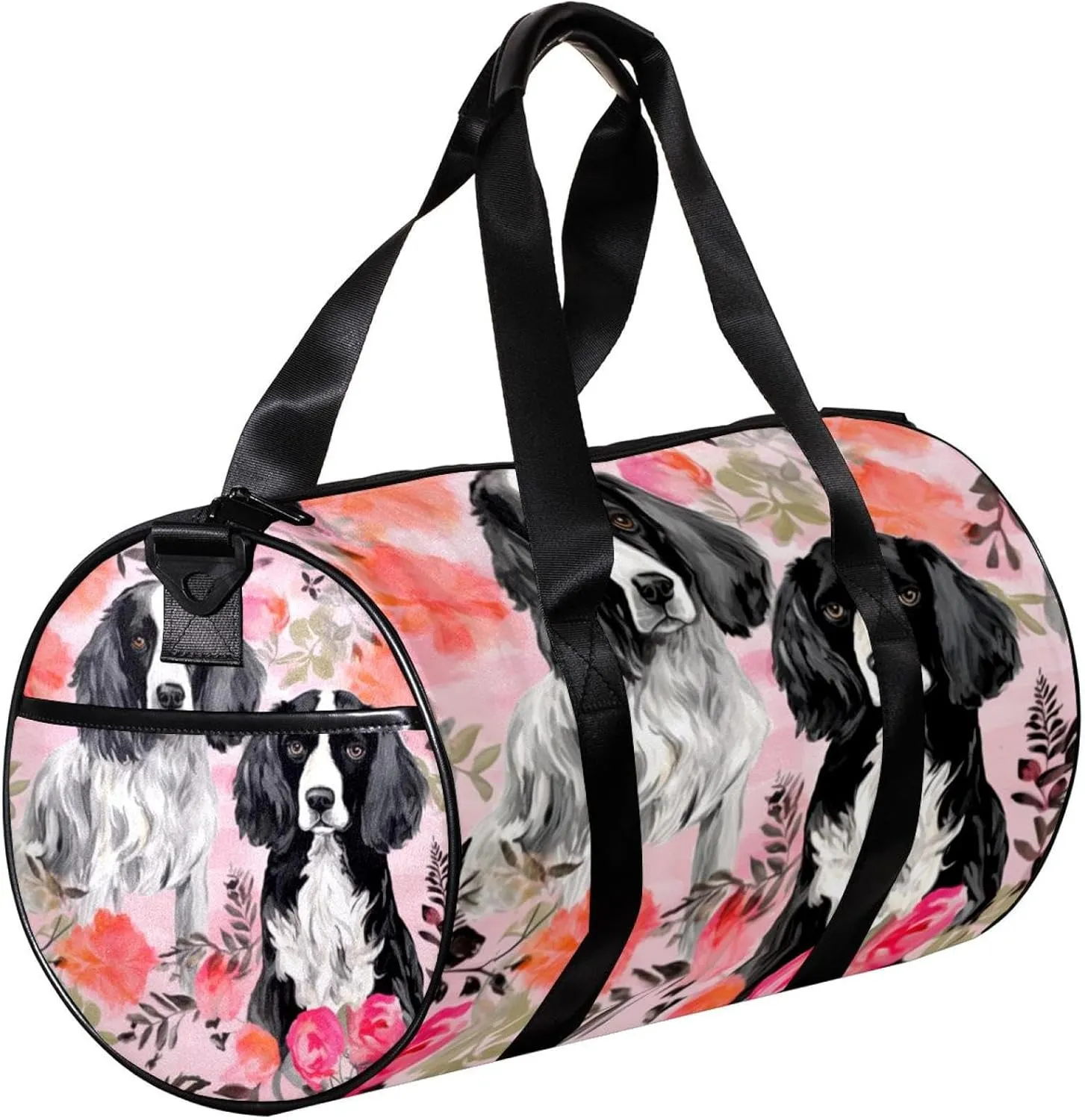 Gym Bags for Women,Duffle Bag for Travel,Dog Flower Pink Plant Floral,Gym Bag for Men