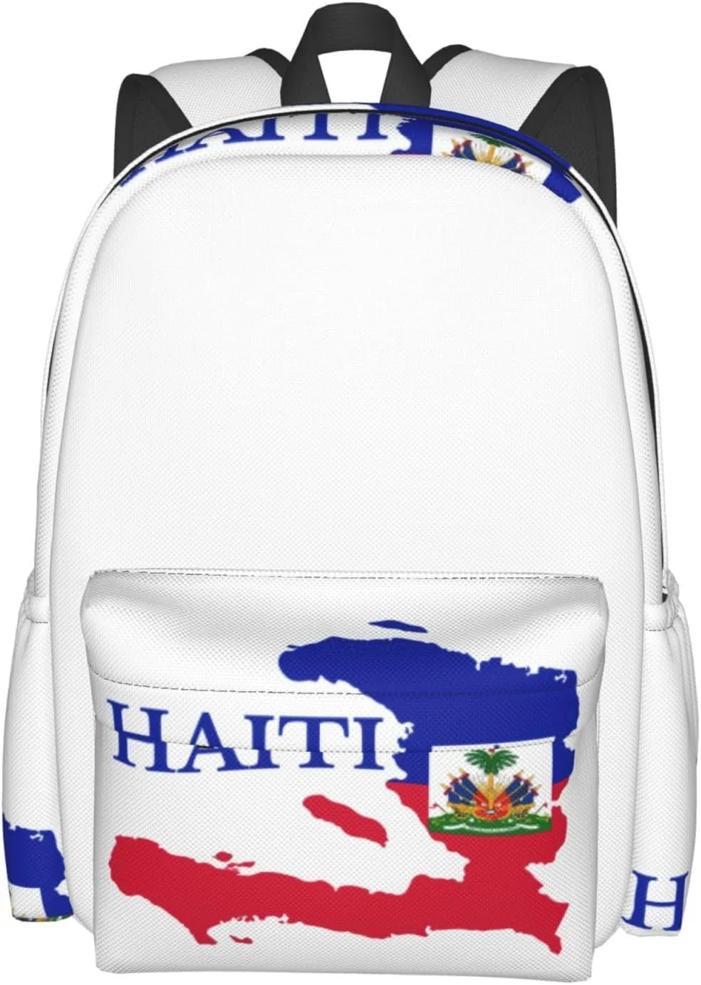 Haiti Map Flag Backpack Large Capacity Backpack Lightweight Double Shoulder Bag For Women Men Travel