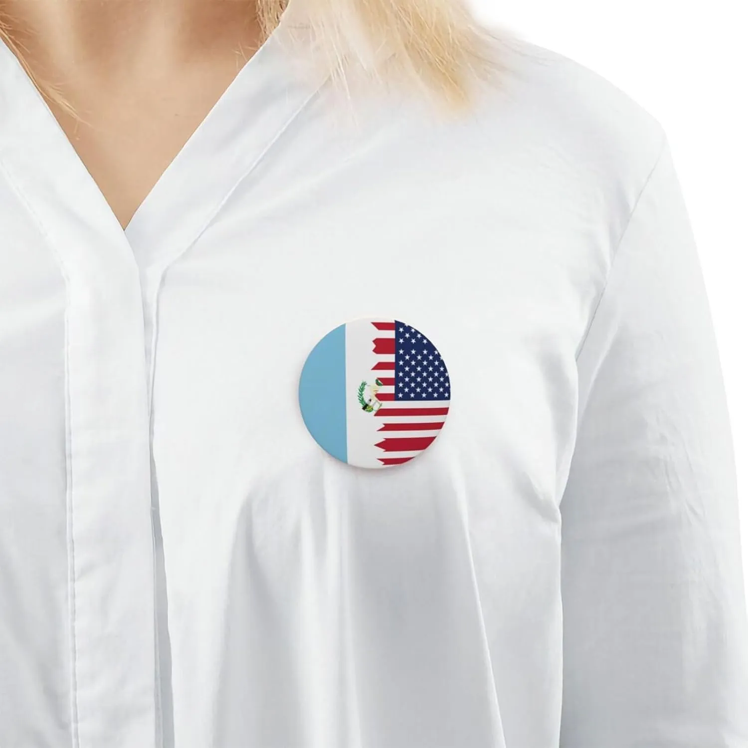Half Guatemala American Flag Express Your Unique Style with Our Fashionable Round Badges