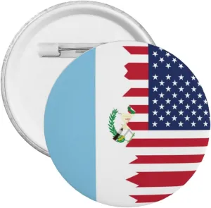 Half Guatemala American Flag Express Your Unique Style with Our Fashionable Round Badges