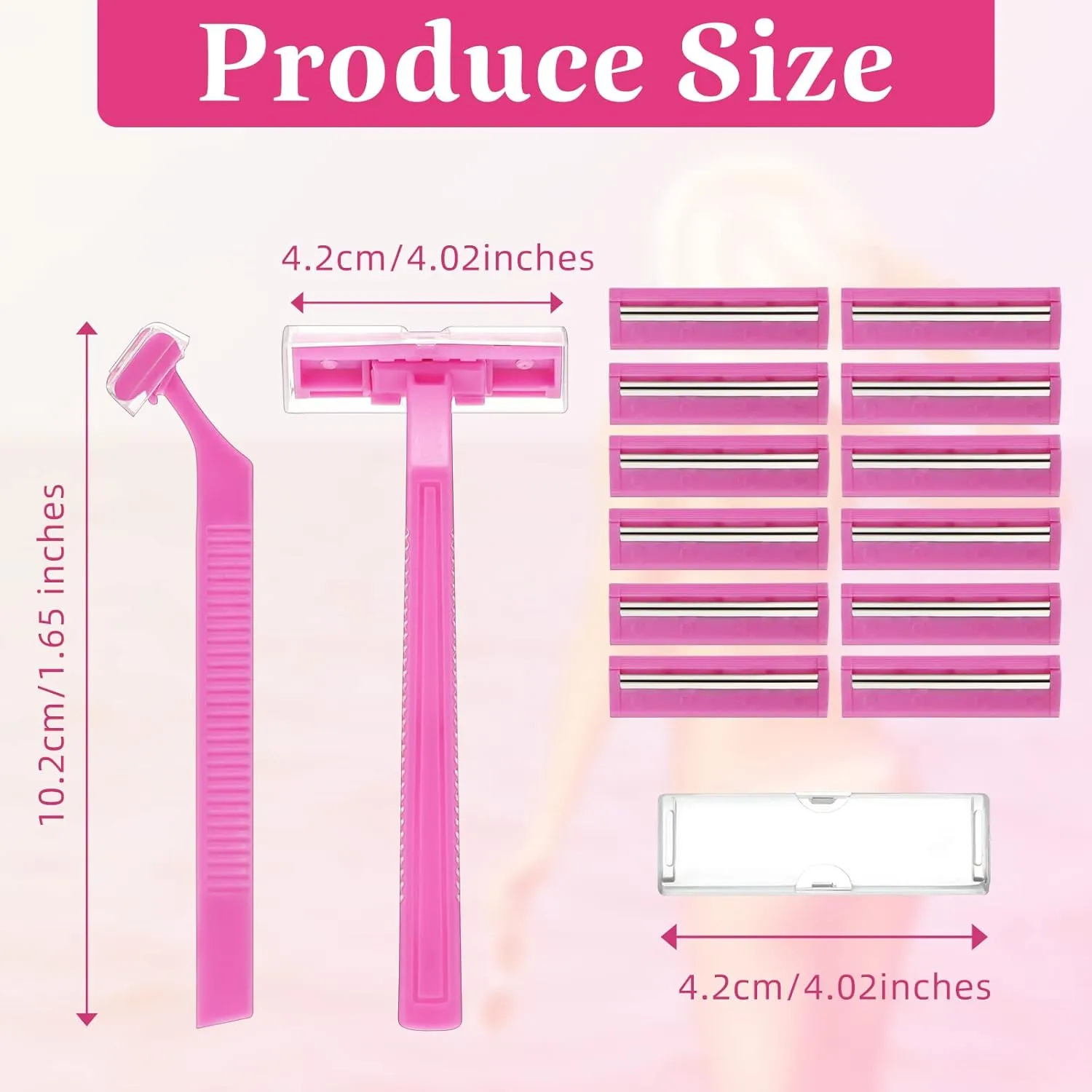 Hanaive Women's Disposable Razors Bulk Twin Blade Disposable Stainless Steel Hospitality Quality Shaver Multipurpose Portable Shave Razor Manual for Bathing Hotel Travel(Pink,100 Pcs)