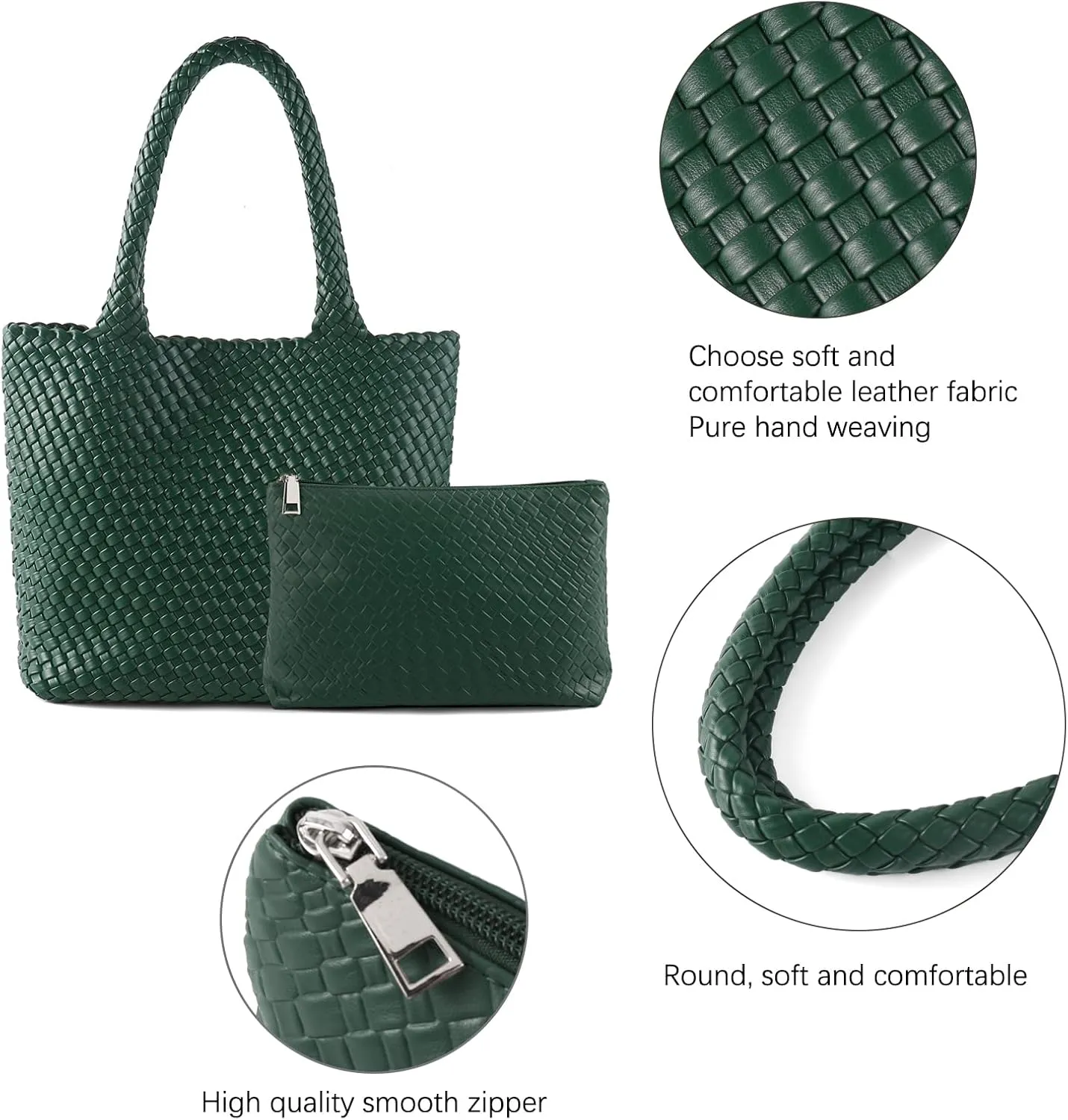 Hand Woven Bag Tote BagS For Women Top Handle Shoulder Vegan Leather Large Travel Beach Hobo Handbag