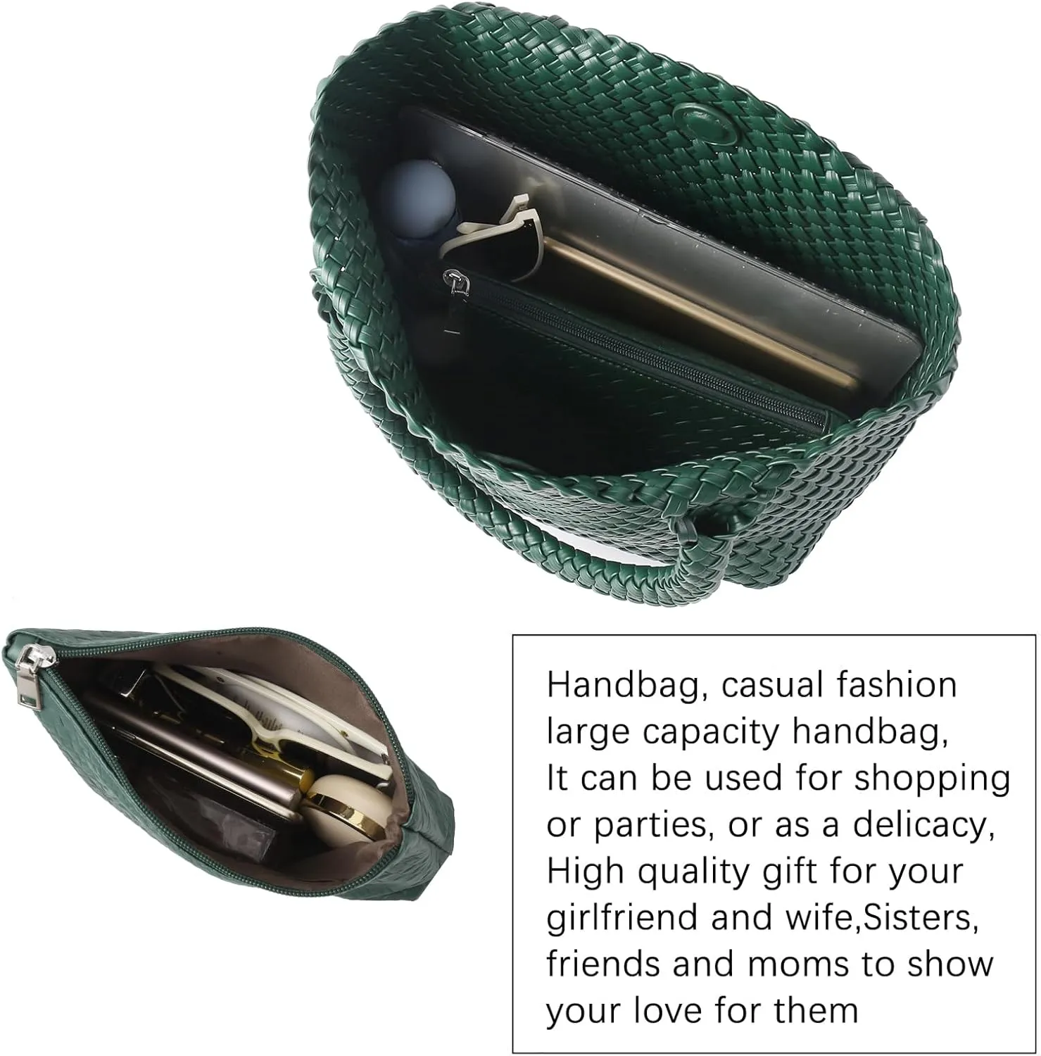 Hand Woven Bag Tote BagS For Women Top Handle Shoulder Vegan Leather Large Travel Beach Hobo Handbag