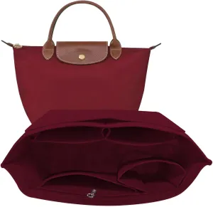 Handbag Organizer Bag Organizer Insert for Longchamp Bag,Purse Organizer Insert with Divider Pocket and Zipper Inner for le pliage Tote (Beige,Large)