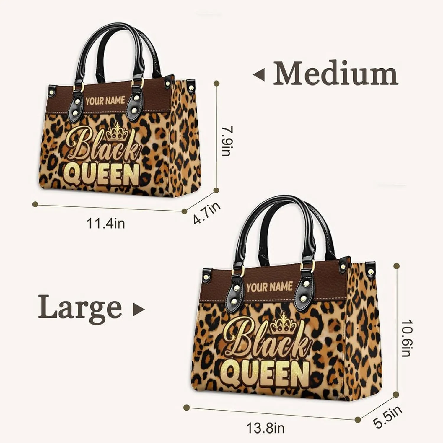 Handbags for Women - Personalized Leather Purse with Name Photo - Tote Bags for Mom Grandma - Custom Gifts Ideas for Her