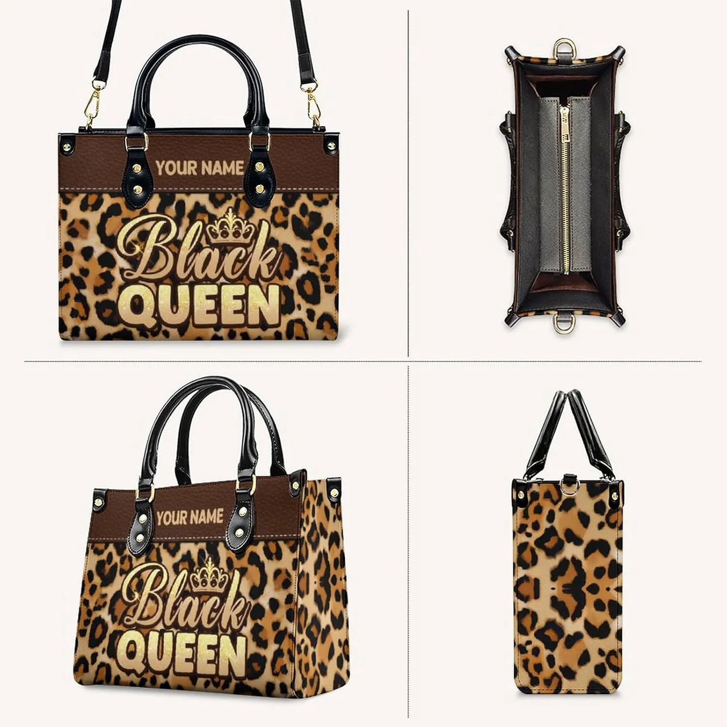 Handbags for Women - Personalized Leather Purse with Name Photo - Tote Bags for Mom Grandma - Custom Gifts Ideas for Her