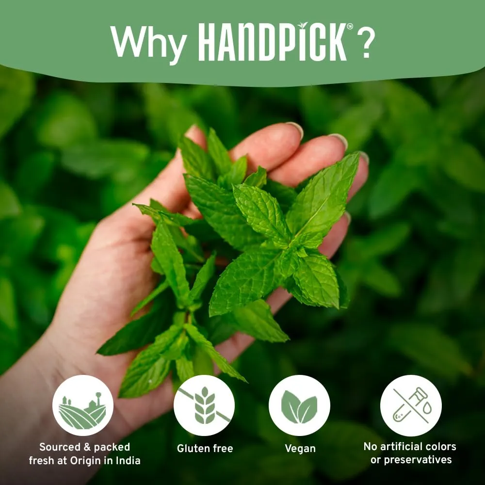 HANDPICK Lemon Balm Tea Bags – 100 Count | Caffeine-Free Herbal Tea with Citrus Flavor & Aroma | Pure Lemon Balm Leaves
